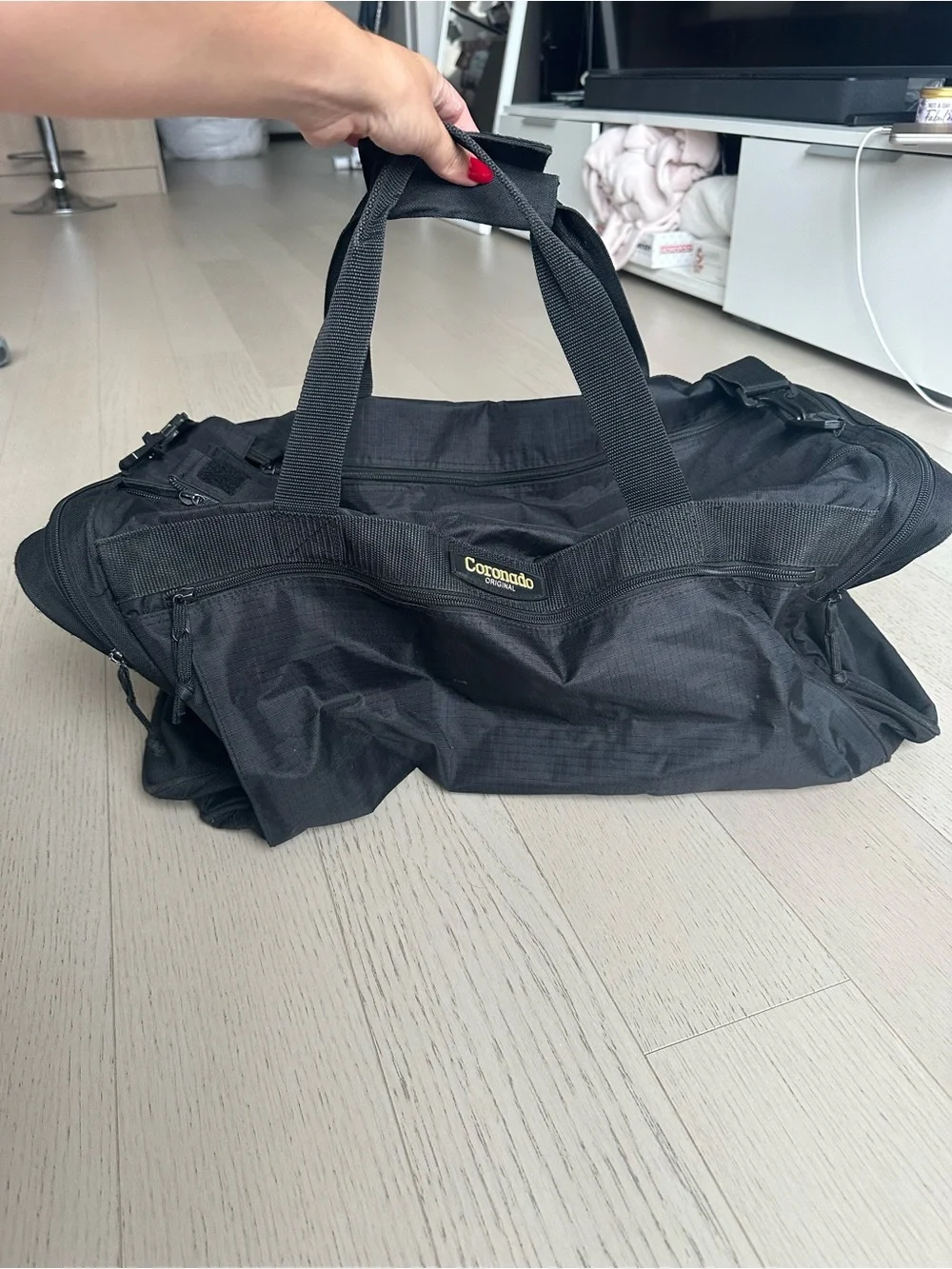 Coronado Black Men's Duffel Bag with Dual Carry Handles